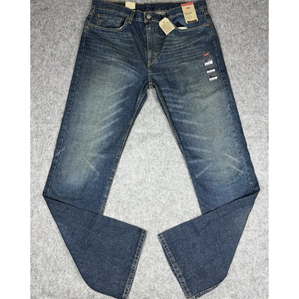 LEVI'S NWT 527 Slim Bootcut 36x36 Mens Blue Denim Jeans Big & Tall Dark Wash